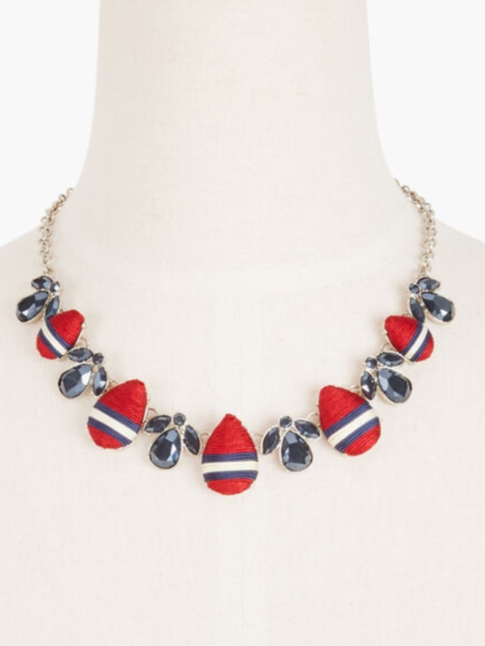 Talbots Colorful Mixed Stone Patriotic Necklace